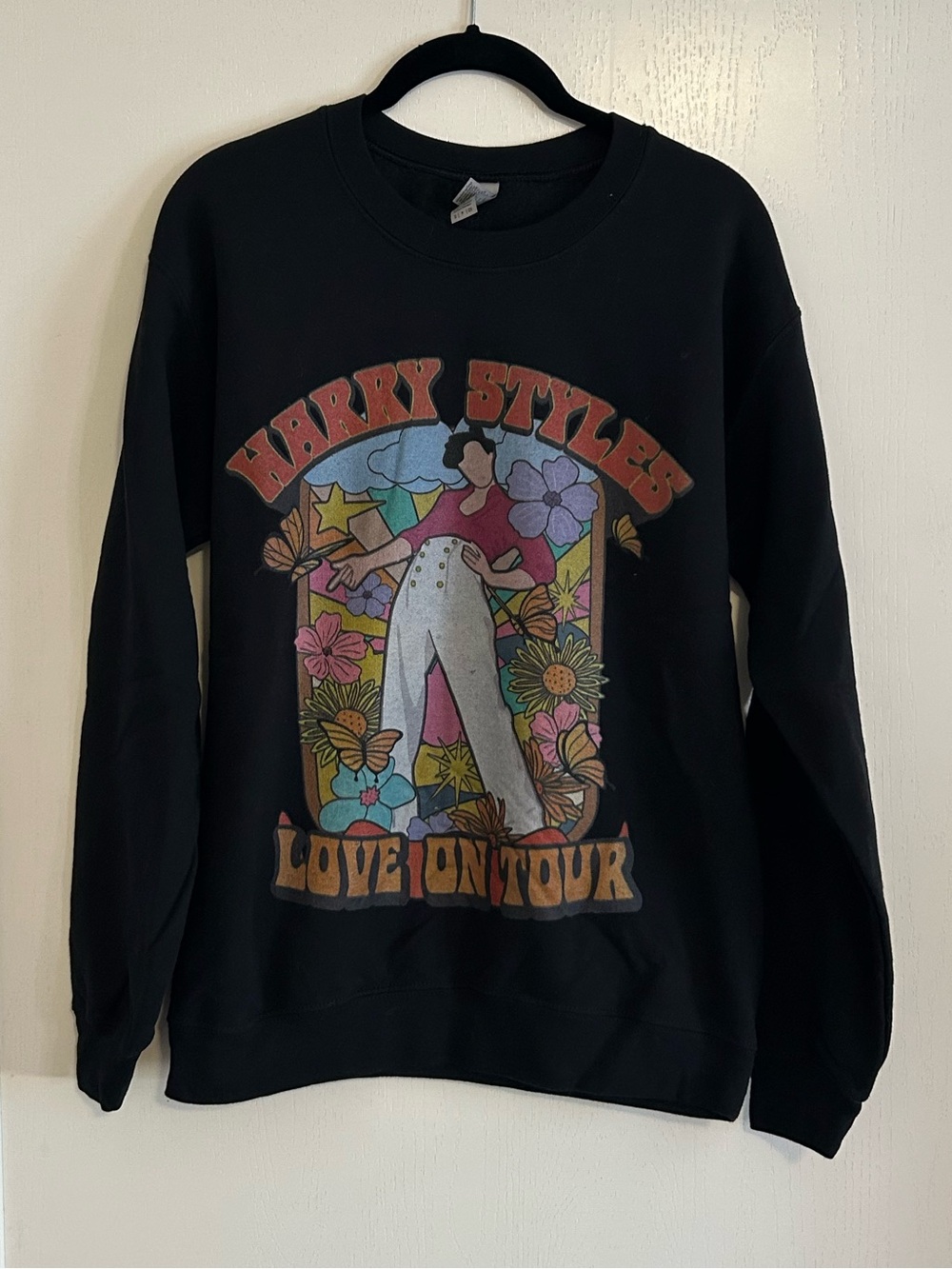 Harry Styles Black Crewneck Sweatshirt Concert Love on Tour